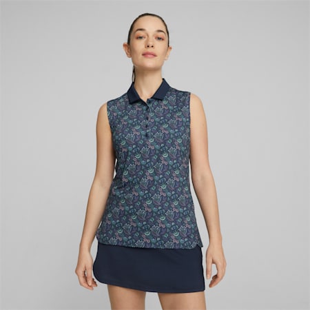 Women's sleeveless golf polo discount