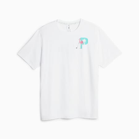 T-shirt grafica da golf PUMA x PALM TREE CREW da uomo, White Glow, small