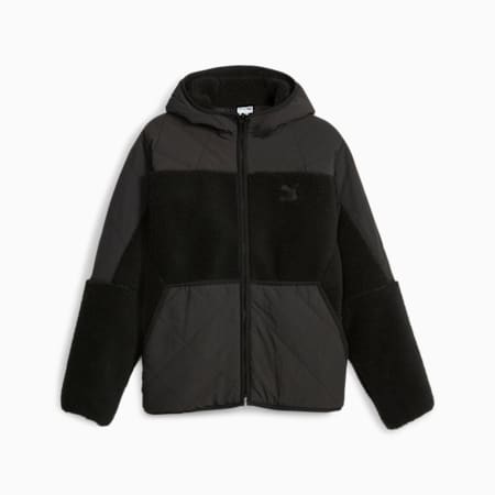 PUMA Chaqueta clásica de invierno para hombre, chaqueta de forro polar con  cremallera completa, chaquetas de abrigo casual, color negro, Negro 