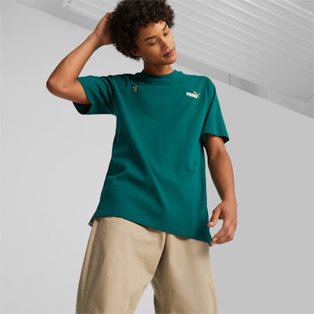 เสื้อยืดผู้ชาย PUMA 75 Logo Celebration, Malachite, small-THA