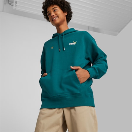 Green puma hoodie mens top