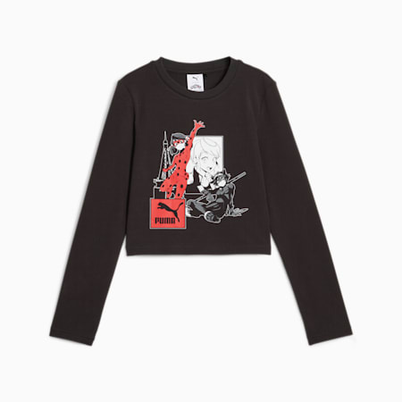 PUMA x MIRACULOUS Youth Bodycon Shirt, PUMA Black, small