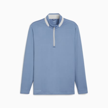 Men's Lightweight Golf Pullover, Zen Blue-Ash Gray, small