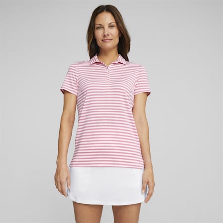 Mattr Somer Women's Golf Polo, Strawberry Burst-White Glow, small
