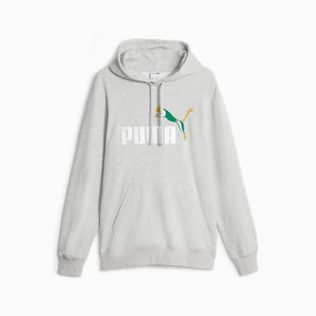 Grey and white puma hoodie sale