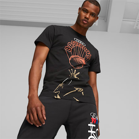 Franchise Graphic basketbalshirt voor heren, PUMA Black, small