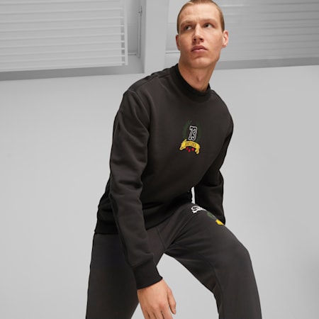 סווטשירט כדורסל ממותג לגברים, PUMA Black, small-DFA