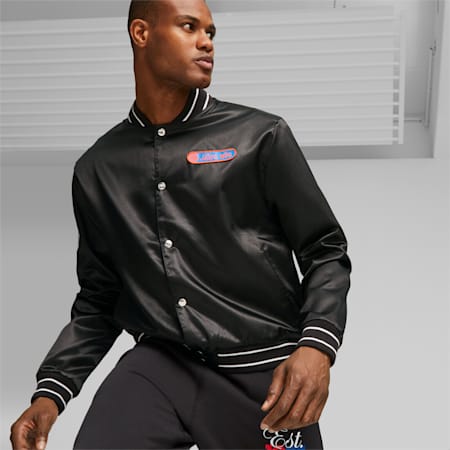 Clyde's Closet Men's Basketball Jacket, PUMA Black, small-AUS
