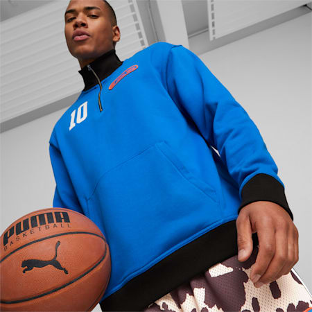 Clyde's Closet Men's Basketball Pullover, Racing Blue, small