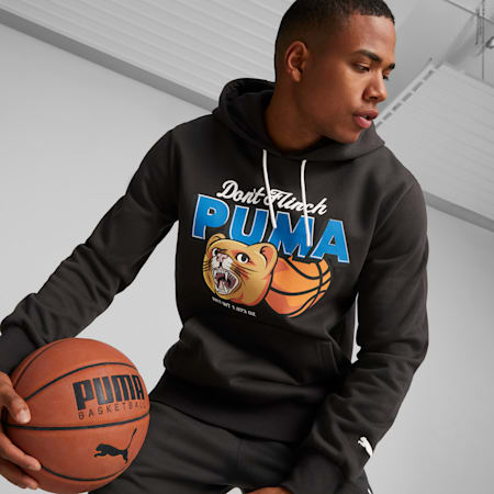 DYLAN Men's Basketball Hoodie, PUMA Black, small-PHL