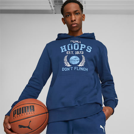 Graphic Booster Men's Basketball Hoodie, Persian Blue, small-AUS