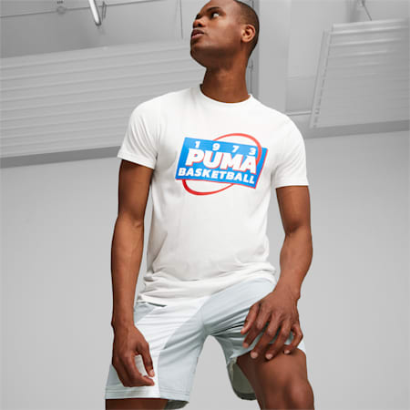 เสื้อยืดบาสเก็ตบอลผู้ชาย Blueprint Men's Basketball Tee, PUMA White, small-THA