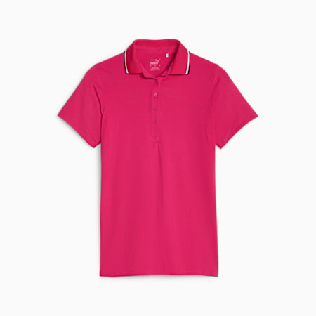 CLOUDSPUN Tipped Golf-Poloshirt Damen, PUMA Black-Strawberry Burst, small