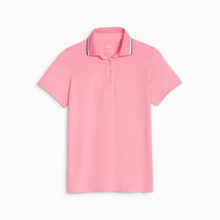 CLOUDSPUN Tipped Golf-Poloshirt Damen, Strawberry Burst-Bold Blue, small