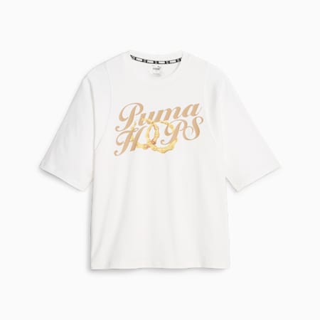 Gold Standard Women's Basketball Tee, PUMA White, small