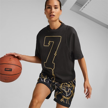 Gold Standard Women's Basketball Tee, PUMA Black, small-AUS