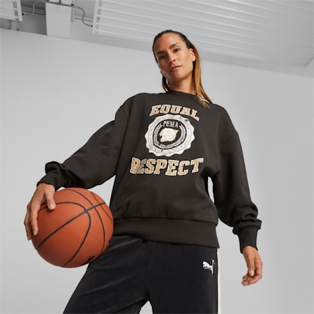 Gold Standard Women's Basketball Sweatshirt, PUMA Black, small-AUS