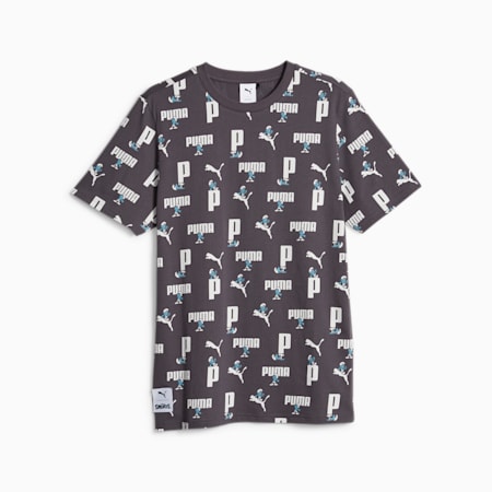 PUMA x THE SMURFS Tee, Dark Coal-AOP, small-PHL