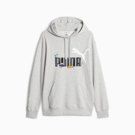 Hoodie PUMA X LES SCHTROUMPFS, Light Gray Heather, small-DFA