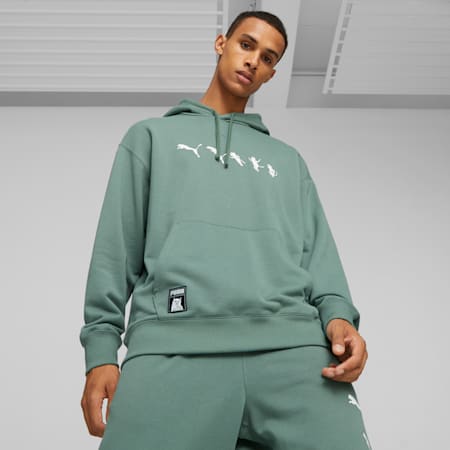 PUMA x RIPNDIP Men's Hoodie, Eucalyptus, small