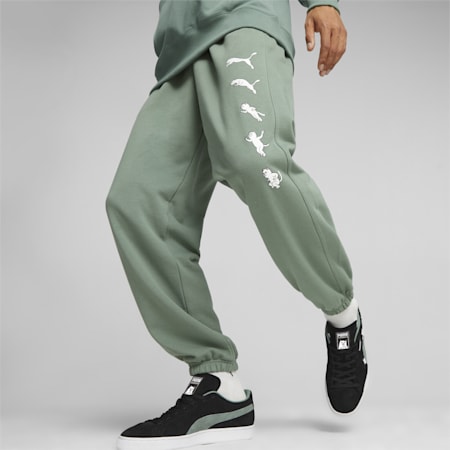 PUMA x RIPNDIP Men's Sweatpants, Eucalyptus, small-THA