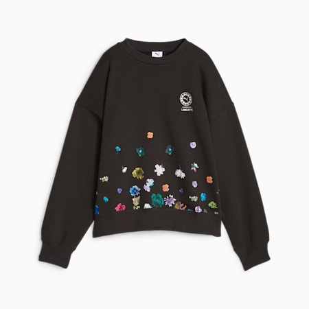 PUMA x LIBERTY Women's Sweatshirt, PUMA Black, small