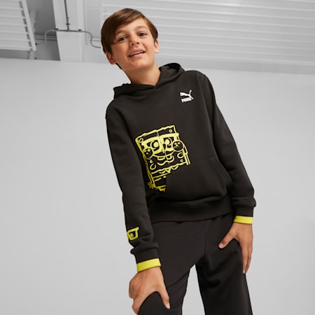 PUMA x SPONGEBOB SQUAREPANTS Youth Hoodie, PUMA Black, small-PHL