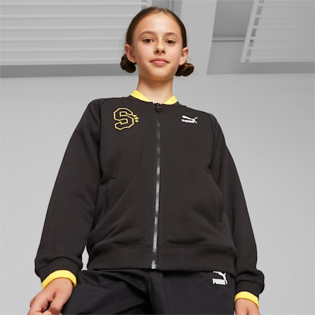 PUMA x SPONGEBOB SQUAREPANTS Youth Jacket, PUMA Black, small-PHL