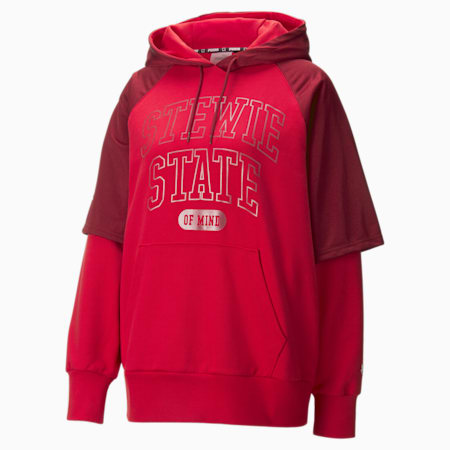 STEWIE x RUBY Pullover Women's Basketball Hoodie, Intense Red-Urban Red, small-NZL