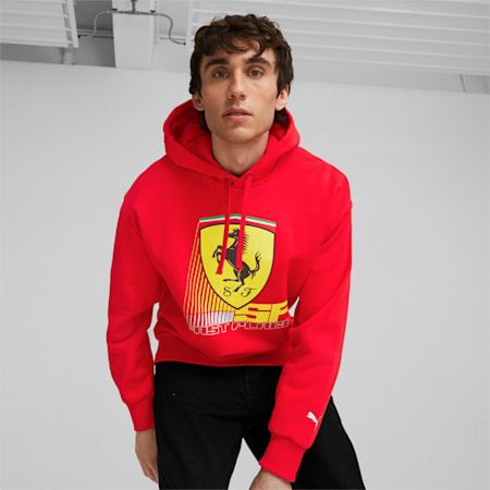 Scuderia Ferrari Race CBS Men's Motorsport Hoodie, Rosso Corsa, small-AUS