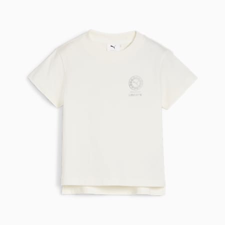 T-shirt PUMA x LIBERTY con grafica da bambina, Warm White, small