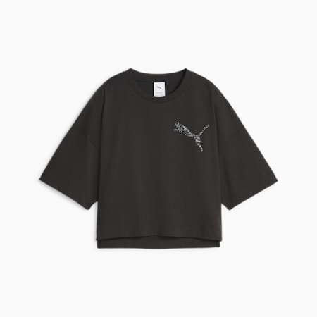 PUMA T-Shirt mit Swarovski-Kristallen Damen, PUMA Black, small