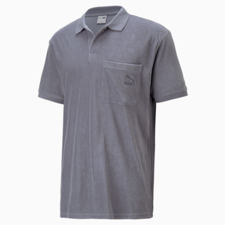Classics Towelling Polo Shirt Men, Gray Tile, small