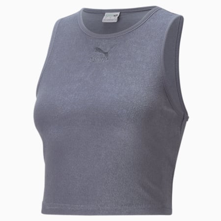 Classics Towelling Crop Top Women, Gray Tile, small