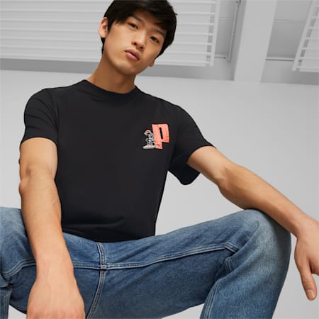 T-shirt Graphics Street Cats da uomo, PUMA Black, small