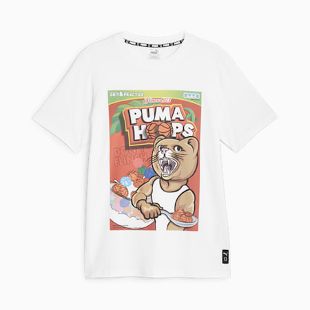 DYLAN basketbal-T-shirt voor heren, PUMA White, small