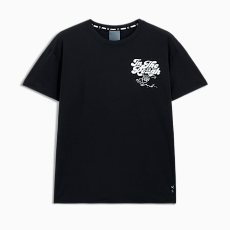 훕스 X 골프 인더 러프 반팔 티셔츠<br>HOOPS X GOLF IN THE ROUGH TEE, PUMA Black, small-KOR