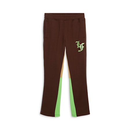 PUMA HOOPS x LAFRANCÉ Men's Track Pants, Chestnut Brown-Sand Dune-Green Gecko, small-DFA