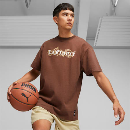 PUMA HOOPS x LAFRANCÉ Men's Tee, Chestnut Brown, small-PHL