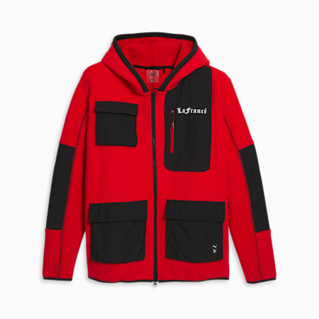PUMA x LaFrancé Men's Sherpa Jacket, For All Time Red-PUMA Black, small-AUS