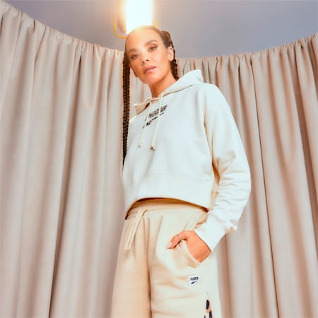 DOWNTOWN Cropped Hoodie Damen, no color, small