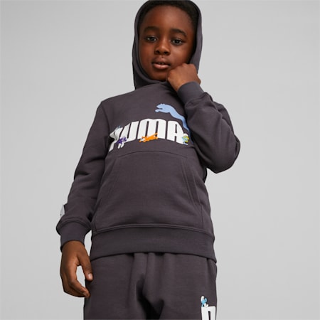 PUMA x THE SMURFS Kids' Hoodie, Dark Coal, small-THA