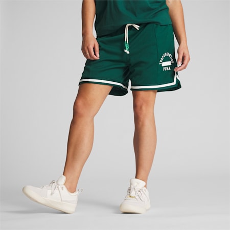 PUMA x TROPHY HUNTING Women's Basketball Shorts, Malachite, small