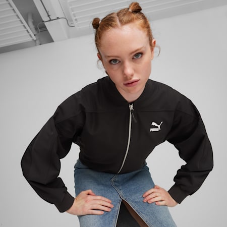 Classics Shiny Women's Bomber Jacket, PUMA Black, small