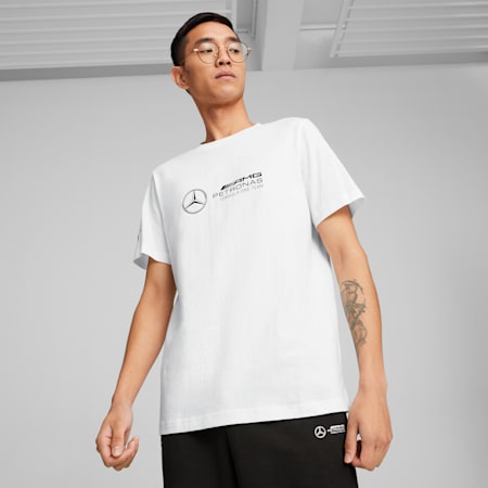 Kaos Pria Logo Mercedes-AMG Petronas Motorsport, PUMA White, small-IDN