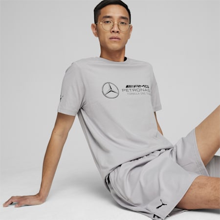 Mercedes-AMG Petronas Motorsport Men's ESS Logo Men's Tee, Team Silver, small-AUS