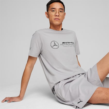 Kaos Pria Logo ESS Mercedes-AMG Petronas Motorsport, Team Silver, small-IDN