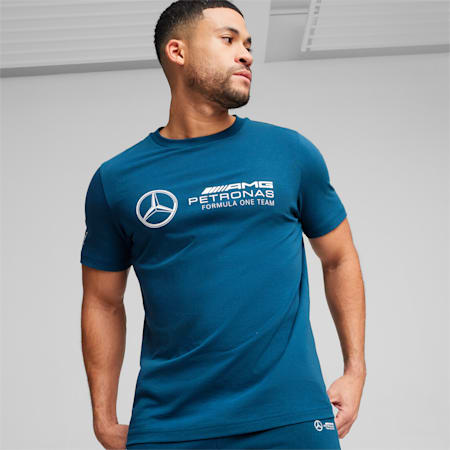 Mercedes-AMG Petronas Motorsport Men's ESS Logo Tee, Ocean Tropic, small