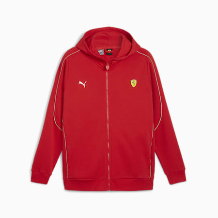 Scuderia Ferrari Men's Motorsport Race Hooded Sweat Jacket, Rosso Corsa, small