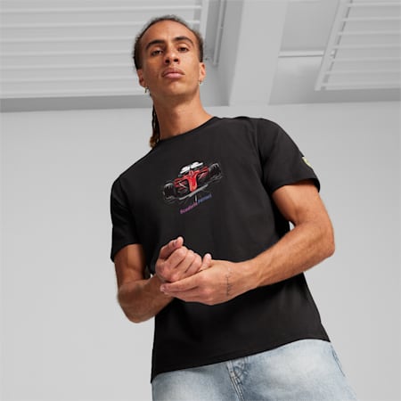 Scuderia Ferrari Race Motorsport T-Shirt mit Grafik Herren, PUMA Black, small